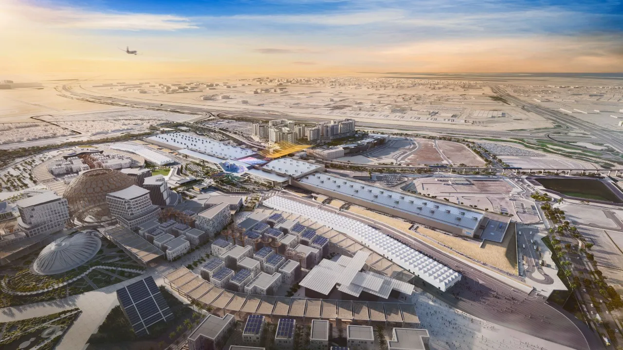 Autodesk Civil 3D model visualizing complex wet and dry utility network diversions and underground infrastructure clash detection for Expo City Dubai Phase-03